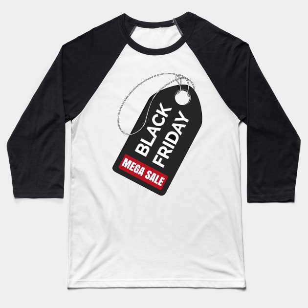 Black Friday sale badge Baseball T-Shirt by devaleta